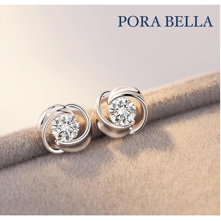 <Porabella>925純銀鋯石耳環 簡約大方 小資女必備百搭 玫瑰花狀 Earrings-細節圖3