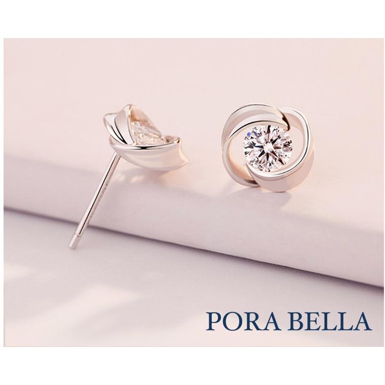 <Porabella>925純銀鋯石耳環 簡約大方 小資女必備百搭 玫瑰花狀 Earrings-細節圖4