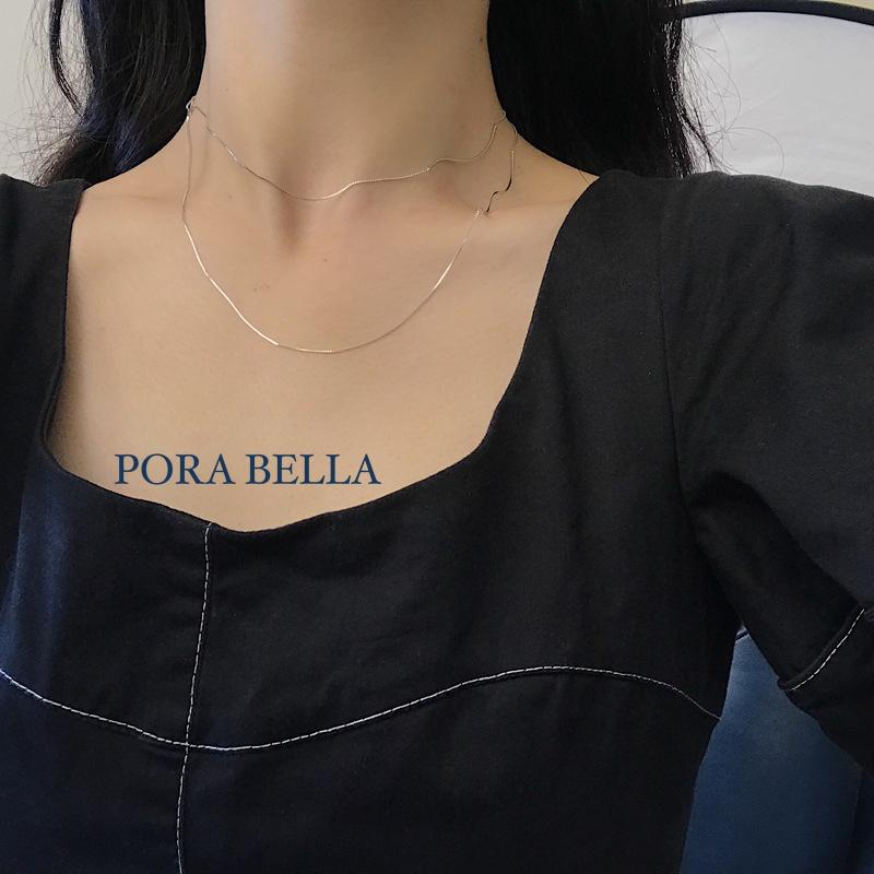 <Porabella>925純銀  極簡線條雙層纏繞設計 線條個性 項鍊 Necklace-細節圖4