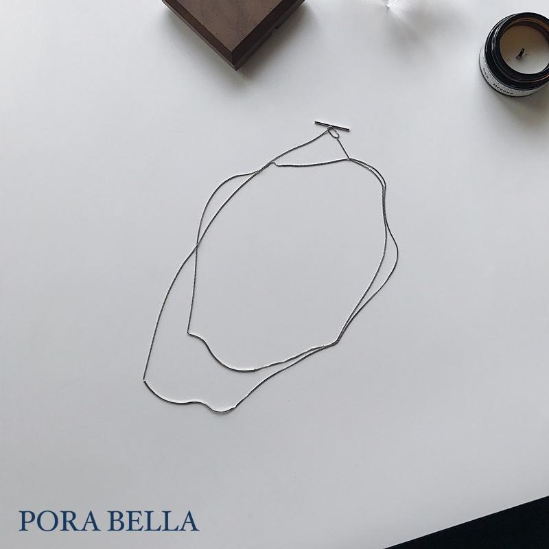 <Porabella>925純銀  極簡線條雙層纏繞設計 線條個性 項鍊 Necklace-細節圖5