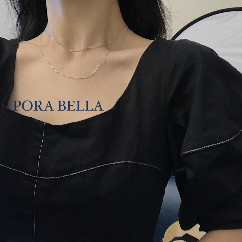 <Porabella>925純銀  極簡線條雙層纏繞設計 線條個性 項鍊 Necklace-細節圖6