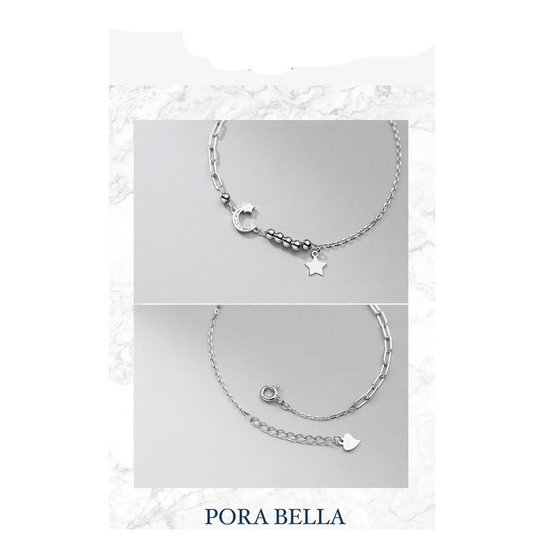 <Porabella>925純銀 純銀手鍊 月亮手鏈 星星月亮純銀 情人節禮物 告白 銀飾 Bracelets-細節圖5