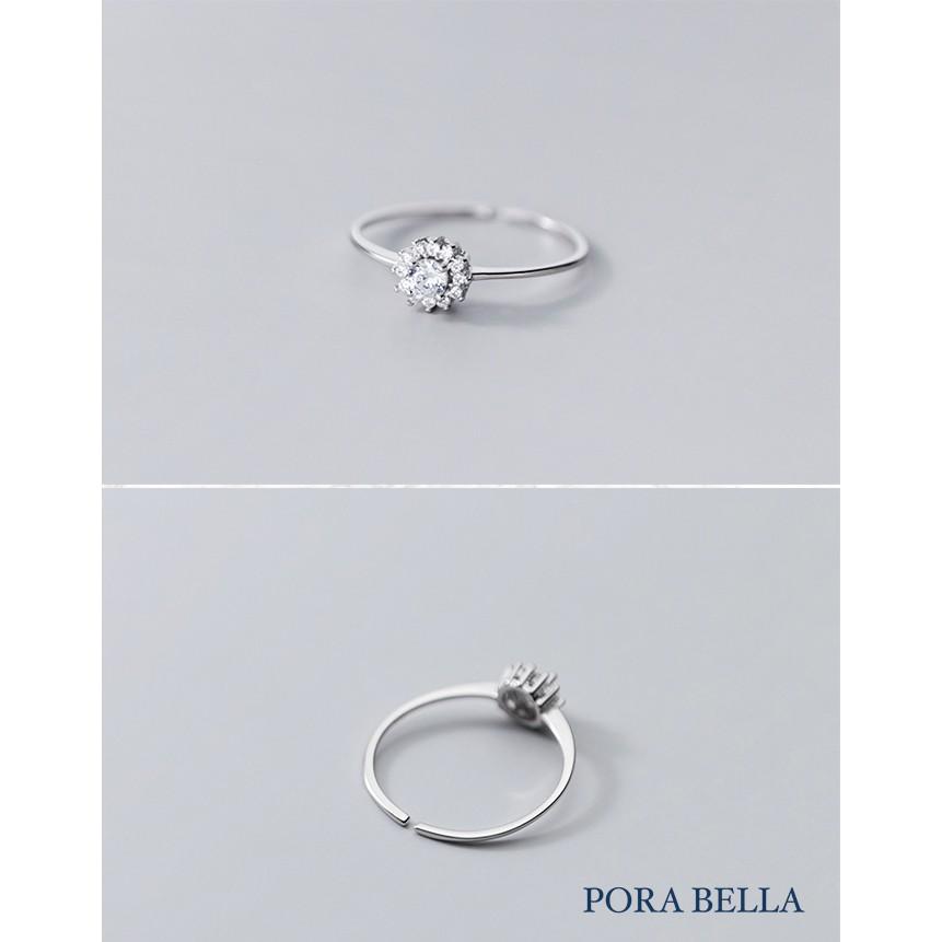 <Porabella>925純銀鋯石戒指 閃耀 優雅 獨特  可調開口式 銀戒 Rings-細節圖5