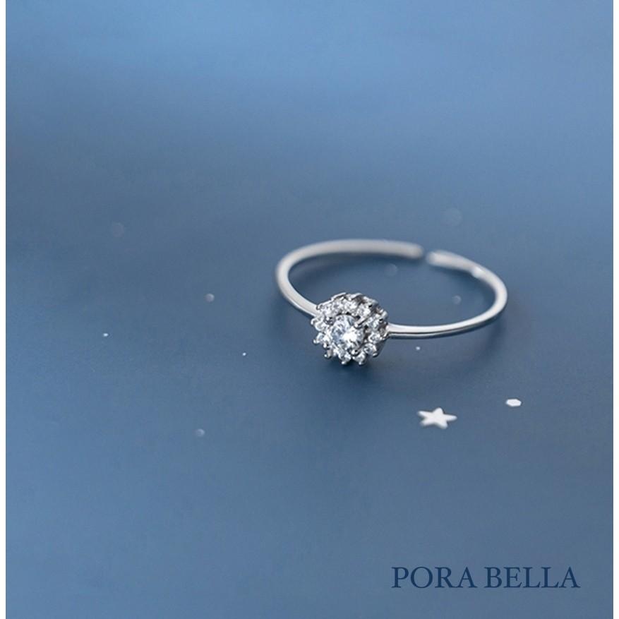 <Porabella>925純銀鋯石戒指 閃耀 優雅 獨特  可調開口式 銀戒 Rings-細節圖6