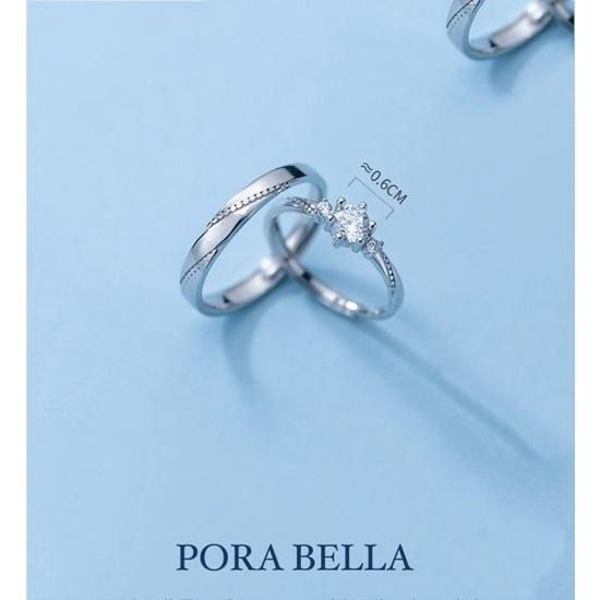 <Porabella>925純銀鋯石對戒珍愛永恆告白愛情 情人 禮物可調開口式對戒 男士戒指 RINGS <一對販售>-細節圖2