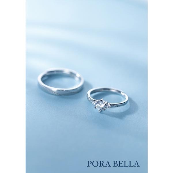 <Porabella>925純銀鋯石對戒珍愛永恆告白愛情 情人 禮物可調開口式對戒 男士戒指 RINGS <一對販售>-細節圖4