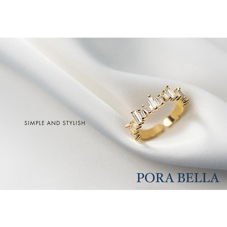 <Porabella>925純銀鋯石戒指 不規則感 簡約韓風 超百搭 可調開口式 鑽石戒指 Rings-細節圖4