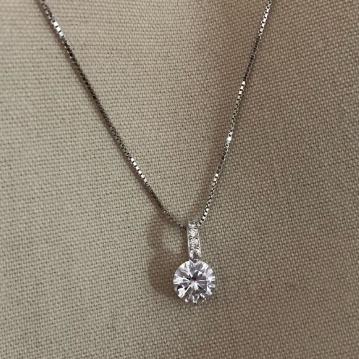 <Porabella>925純銀T型鑽單顆鋯石項鍊 優雅簡單大方獨特氣質款項鍊 Necklace-細節圖2