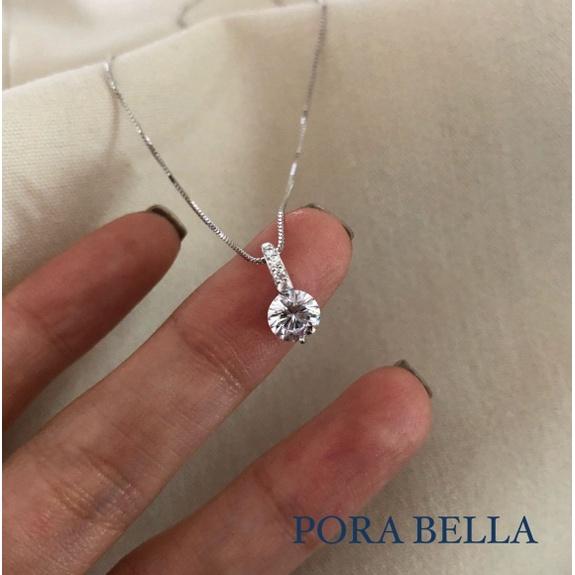 <Porabella>925純銀T型鑽單顆鋯石項鍊 優雅簡單大方獨特氣質款項鍊 Necklace-細節圖3