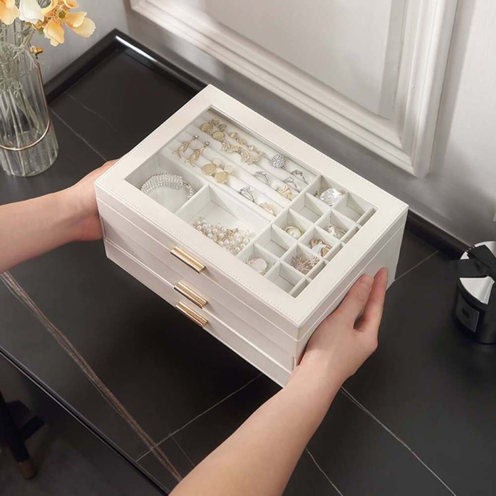 大容量皮革首飾盒Jewelry Box-細節圖3