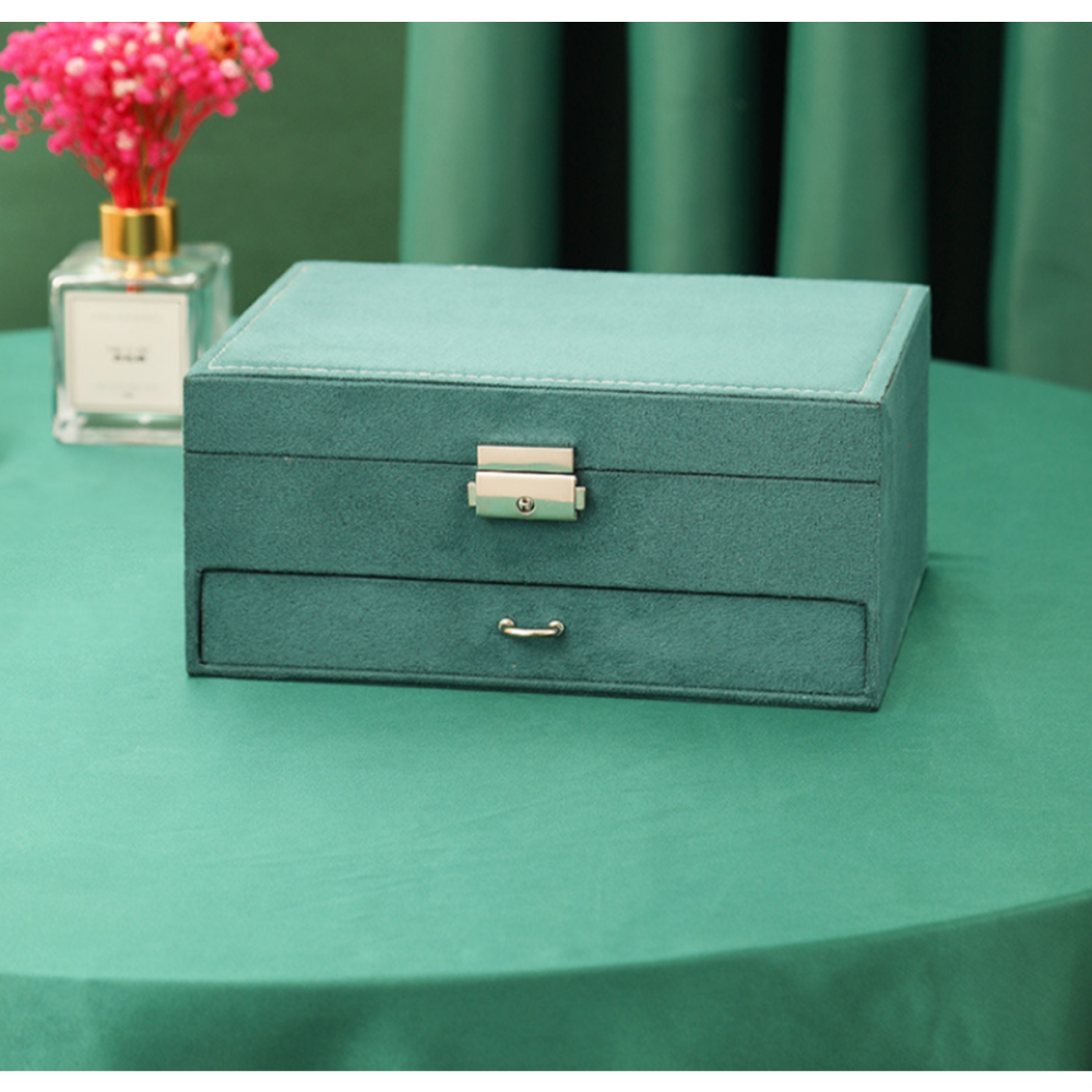 貴婦絨布雙層珠寶盒Jewelry Box-細節圖4