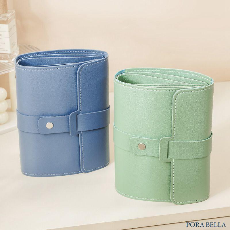 <Porabella>新款耳環耳夾皮革首飾本 方便攜帶旅行旅遊 耳環皮革首飾本 飾品戒指項鍊耳環耳夾收納 展示收納盒防水-細節圖4