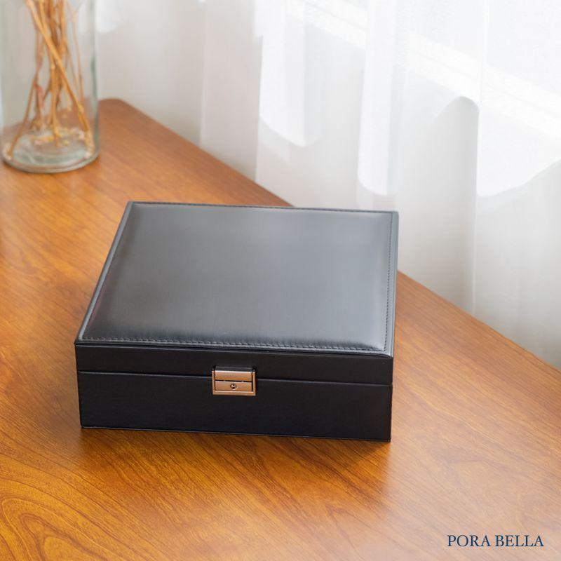 <Porabella>新款大容量皮革首飾盒 珠寶盒旅行旅遊 絨布飾品盒 飾品戒指項鍊耳環耳夾收納 展示架展示收納盒防水-細節圖2