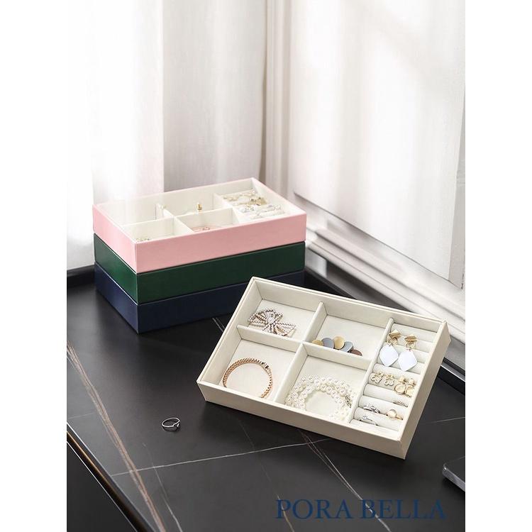 <Porabella>2023新款皮革首飾盒 珠寶盒 ins精緻壓克力蓋 飾品戒指項鍊耳環耳夾收納 展示架展示抽屜收納-細節圖6