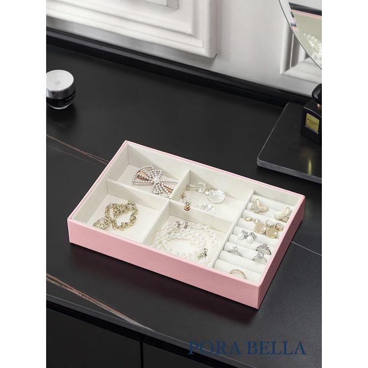 <Porabella>2023新款皮革首飾盒 珠寶盒 ins精緻壓克力蓋 飾品戒指項鍊耳環耳夾收納 展示架展示抽屜收納-細節圖8
