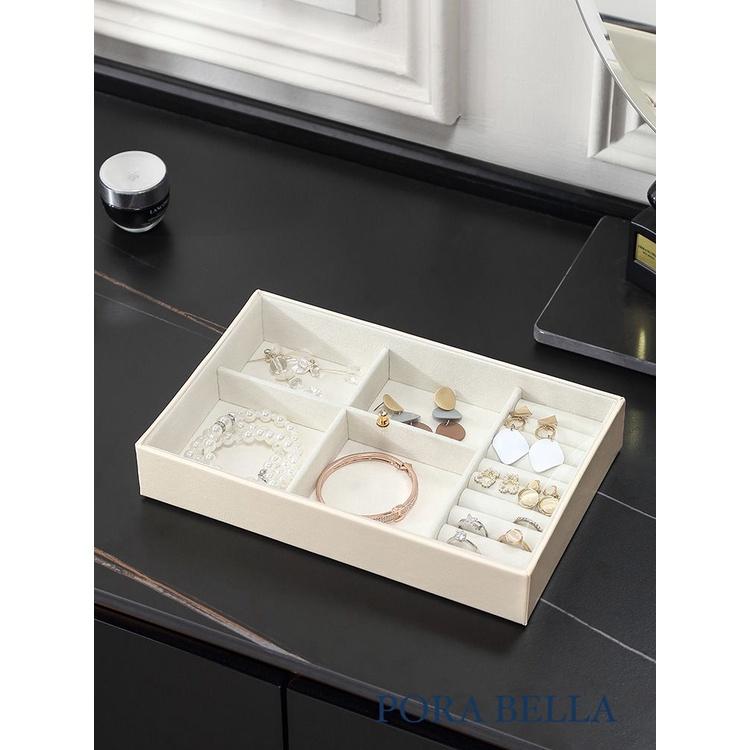 <Porabella>2023新款皮革首飾盒 珠寶盒 ins精緻壓克力蓋 飾品戒指項鍊耳環耳夾收納 展示架展示抽屜收納-細節圖9