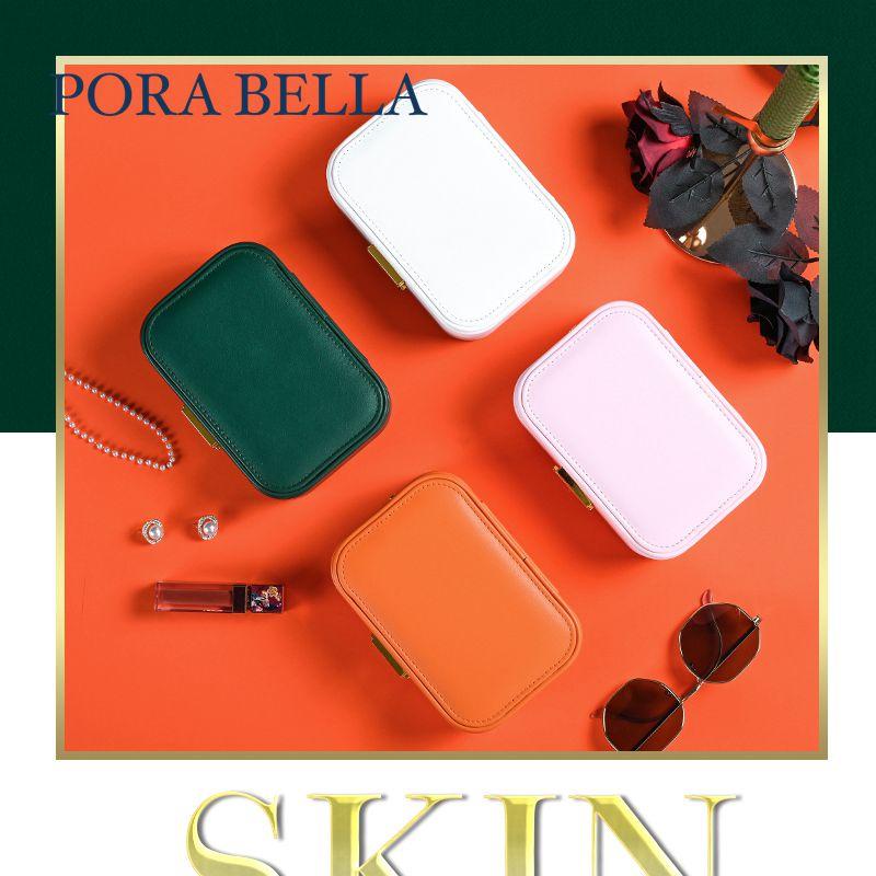 <Porabella>貴婦皮革首飾盒 珠寶盒 旅行旅遊 絨布盒飾品盒 飾品戒指項鍊耳環耳夾收納 展示架展示收納盒防水-細節圖4