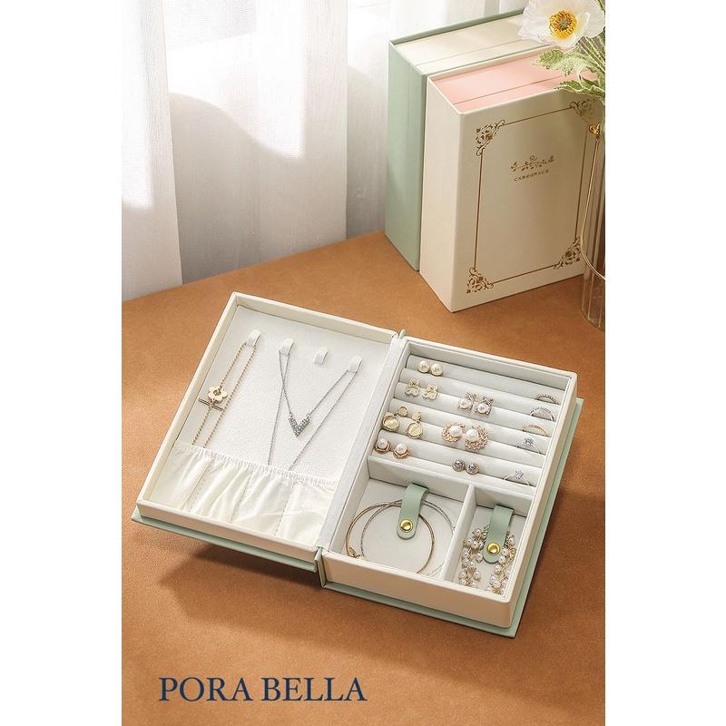 <Porabella>書本直立式首飾盒 珠寶盒 ins風收納本 絨布盒飾品盒 飾品戒指項鍊耳環耳夾收納 展示架展示收納盒-細節圖6
