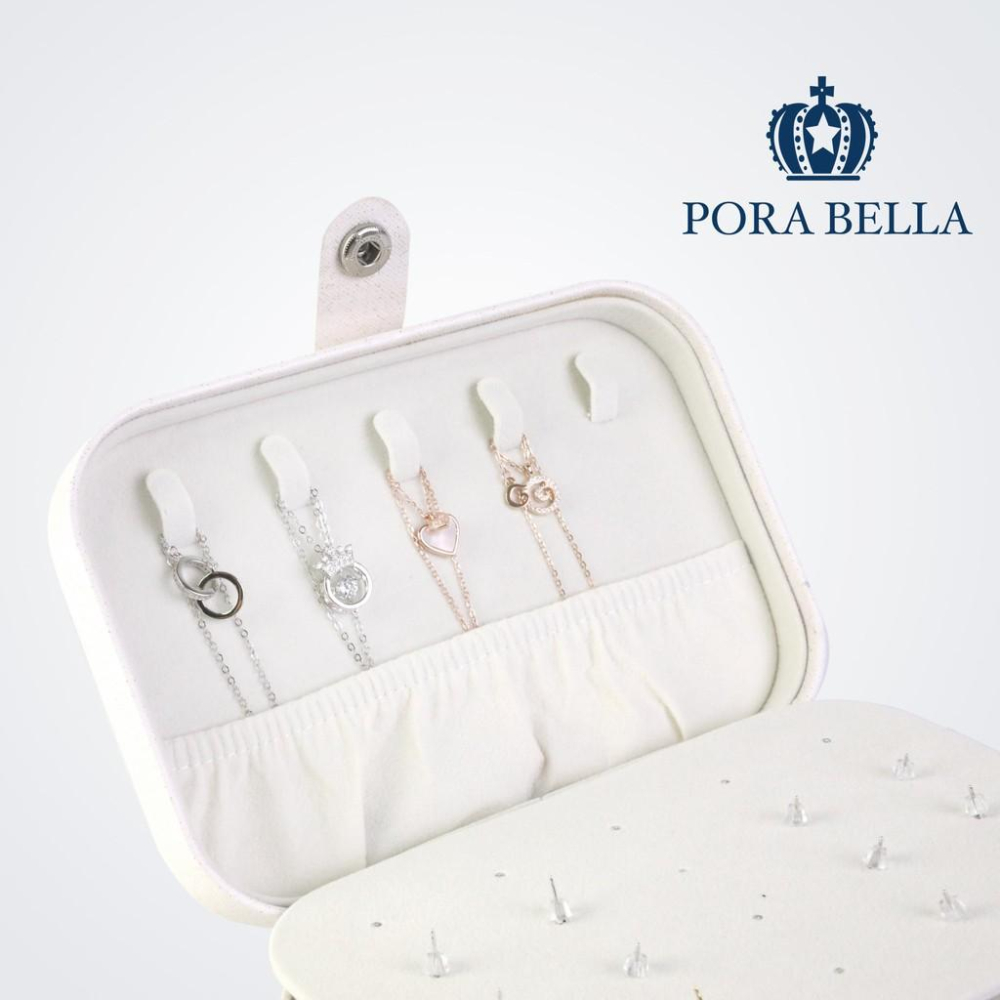 <Porabella>貴婦雙層皮革首飾盒 2022新色珠寶盒 旅行旅遊 飾品戒指項鍊耳環耳夾收納 展示架展示收納盒防水-細節圖3