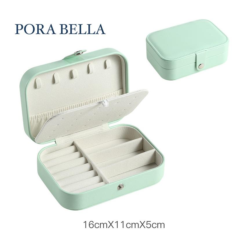 <Porabella>貴婦雙層皮革首飾盒 2022新色珠寶盒 旅行旅遊 飾品戒指項鍊耳環耳夾收納 展示架展示收納盒防水-細節圖8