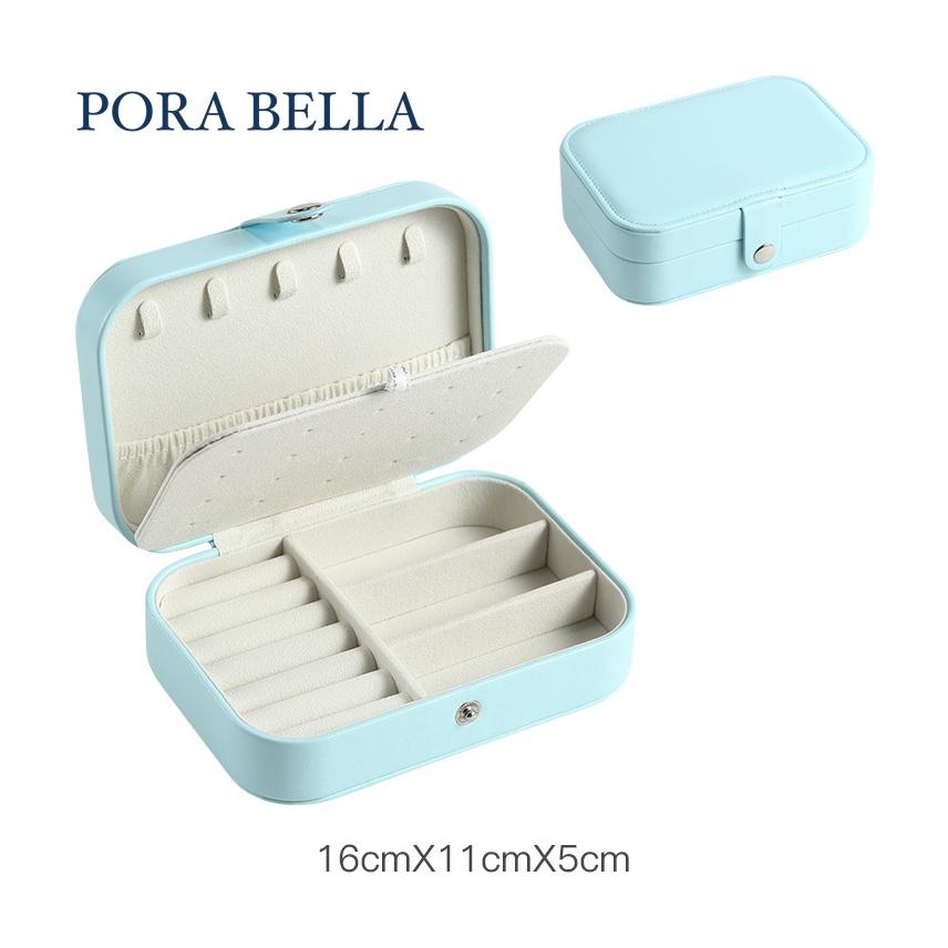 <Porabella>貴婦雙層皮革首飾盒 2022新色珠寶盒 旅行旅遊 飾品戒指項鍊耳環耳夾收納 展示架展示收納盒防水-細節圖9