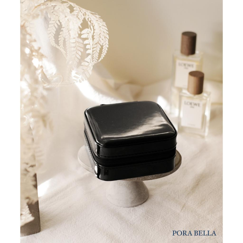 <Porabella>簡約皮革首飾盒 珠寶盒 旅行旅遊 絨布盒飾品盒 飾品戒指項鍊耳環耳夾收納 展示收納盒防水 交換禮物-細節圖9