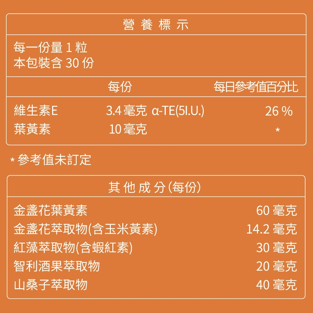 大研生醫 葉黃素 視易適葉黃素 30粒 游離型葉黃素 FloraGLO 山桑子 花青素 蝦紅素 亞麻仁油-細節圖2