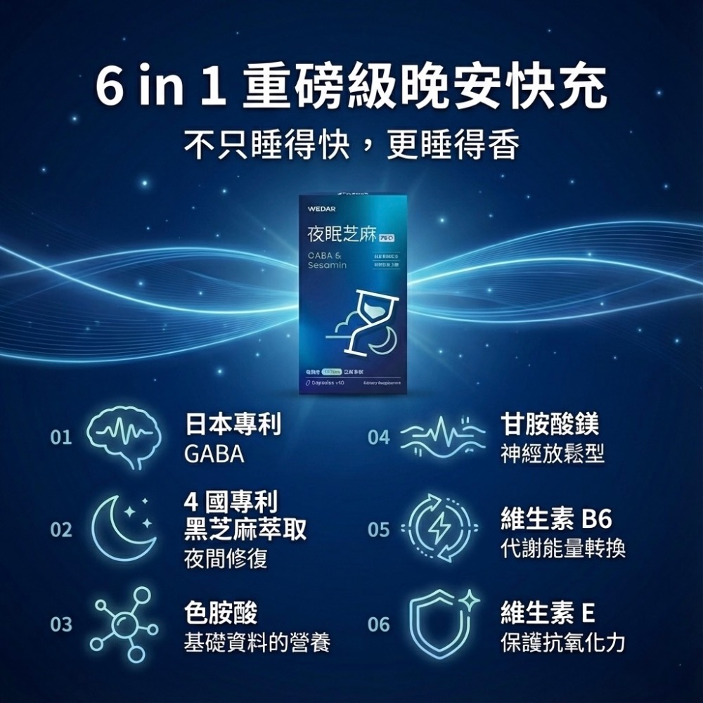 Wedar 薇達 夜眠芝麻pro 芝麻眠pro 夜眠芝麻E 芝麻E 夜眠芝麻 生理機能調解 30顆/盒 WEDAR-細節圖3