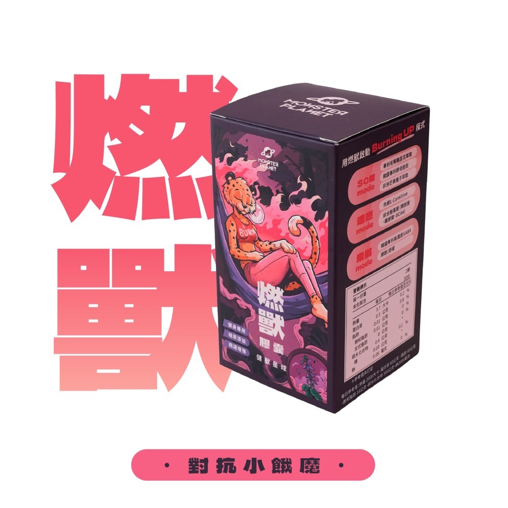 健獸星球 燃獸膠囊 60 顆 / 盒 GABA 素食可食 官方授權代理-細節圖2