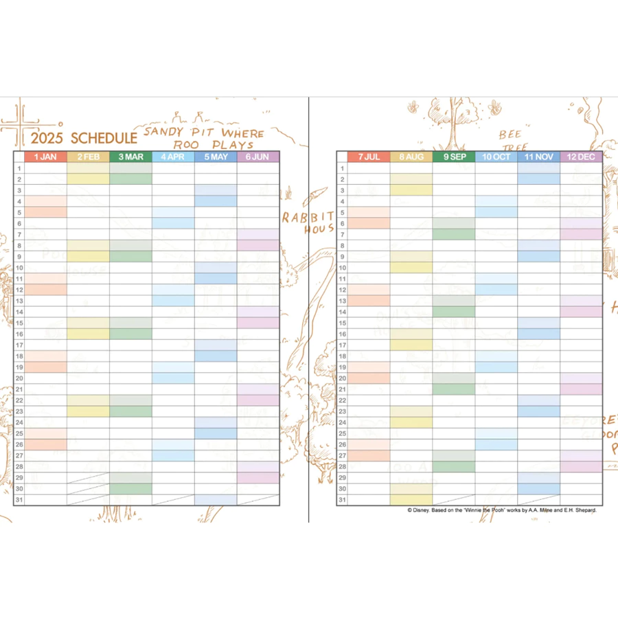 官方授權 2025 維尼熊多功能手冊 日誌 記帳本  記事 週記-細節圖3