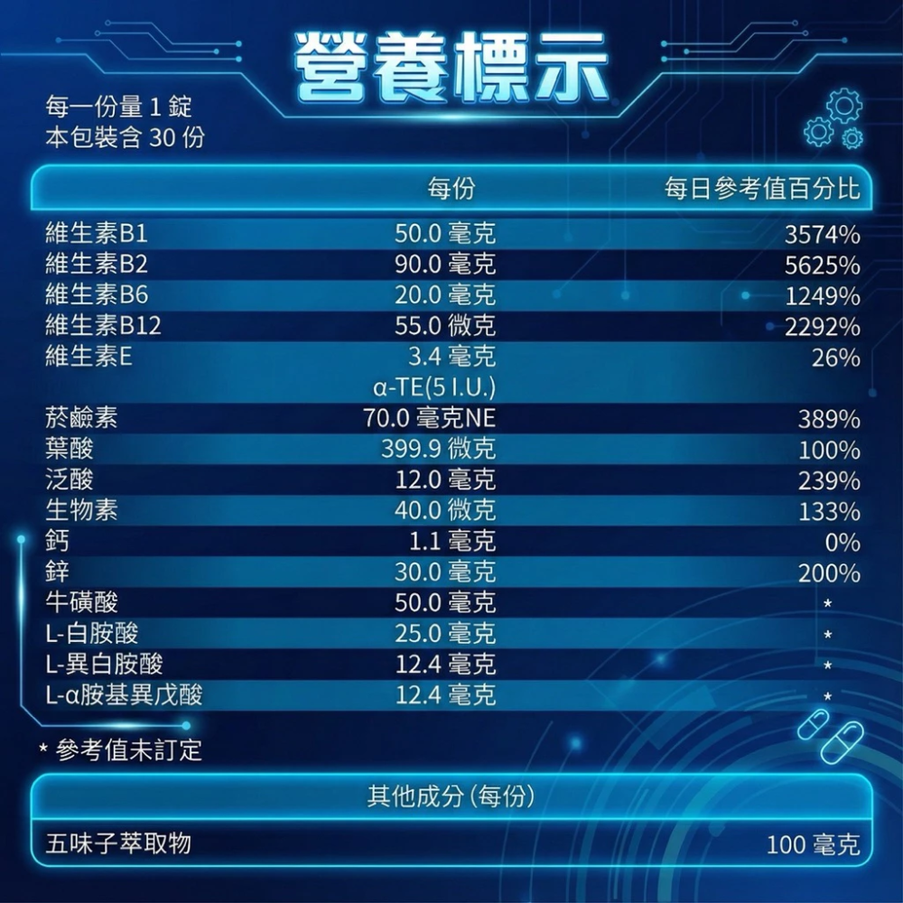 大研生醫 純素 男性 B 群 + 鋅雙層錠 30 錠/盒 B群+鋅 全素可食-細節圖5
