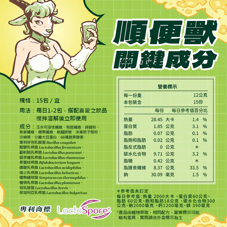 健獸星球 MonstaPlanet 順便獸 順便獸纖維益生菌 15 包 / 盒 官方授權代理-細節圖6