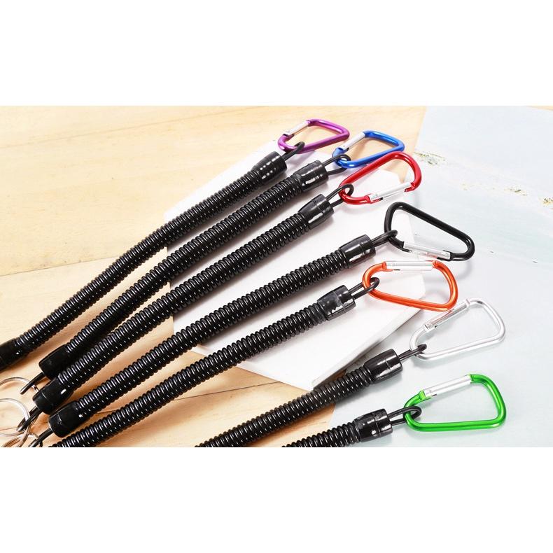 登山扣 防丟彈簧繩 戶外登山失手繩 路亞漁具釣魚配件 魚竿防丟繩-細節圖2