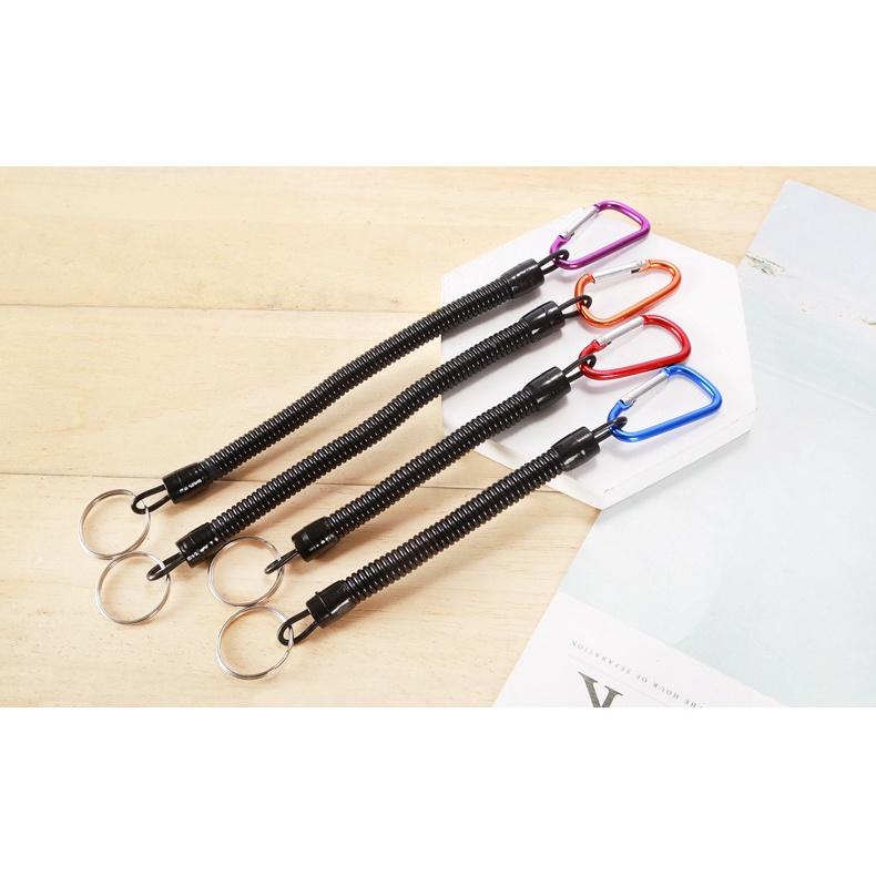 登山扣 防丟彈簧繩 戶外登山失手繩 路亞漁具釣魚配件 魚竿防丟繩-細節圖3