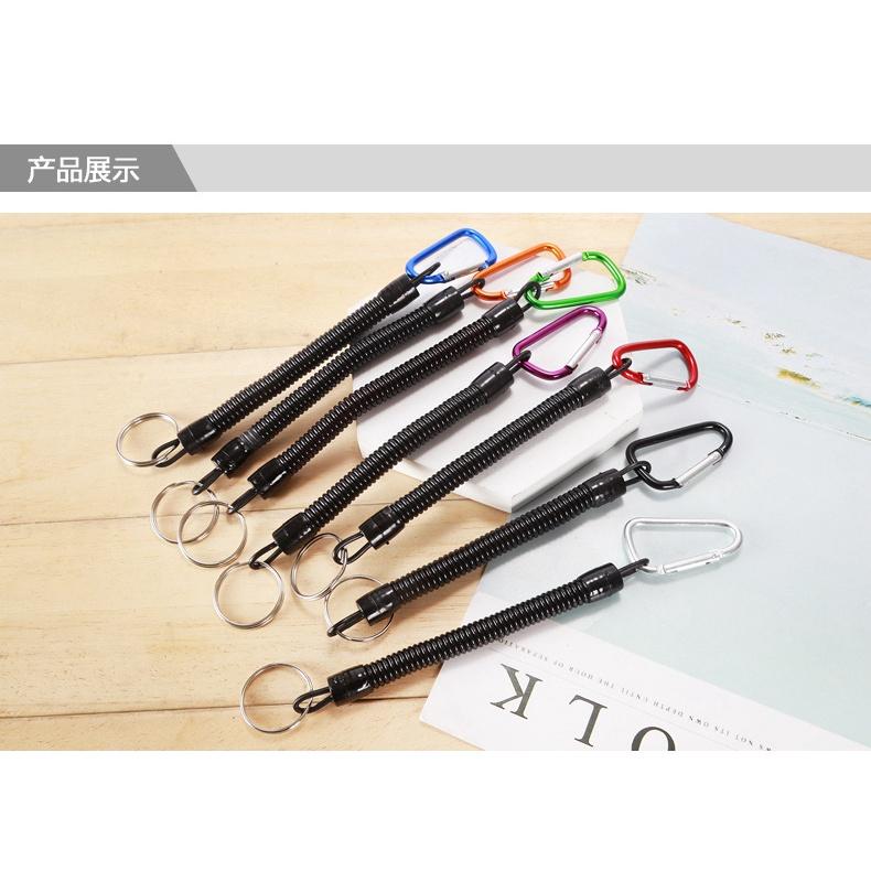 登山扣 防丟彈簧繩 戶外登山失手繩 路亞漁具釣魚配件 魚竿防丟繩-細節圖4