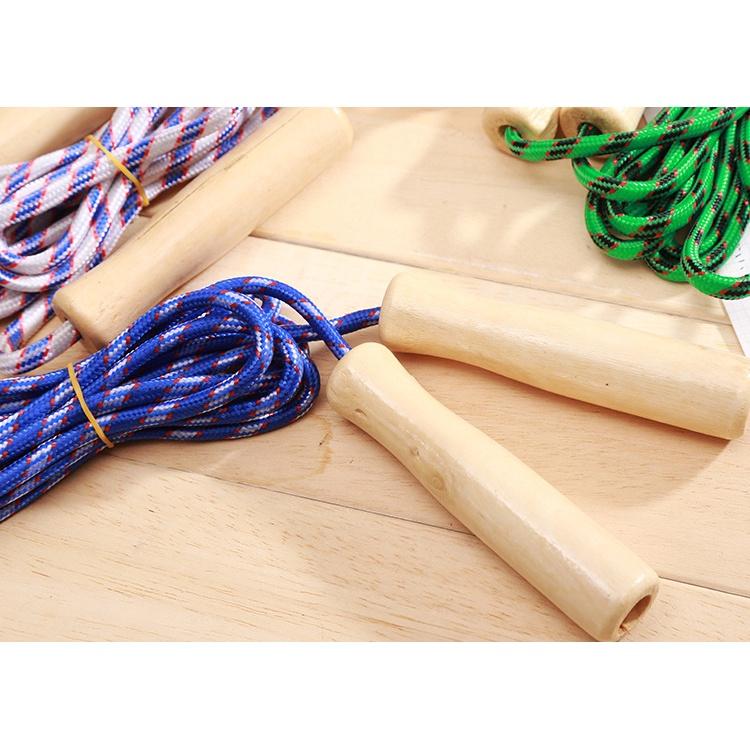 木柄編織跳繩 跳繩 編織繩 健身跳繩 花式跳繩 運動用品 長度可調整-細節圖3