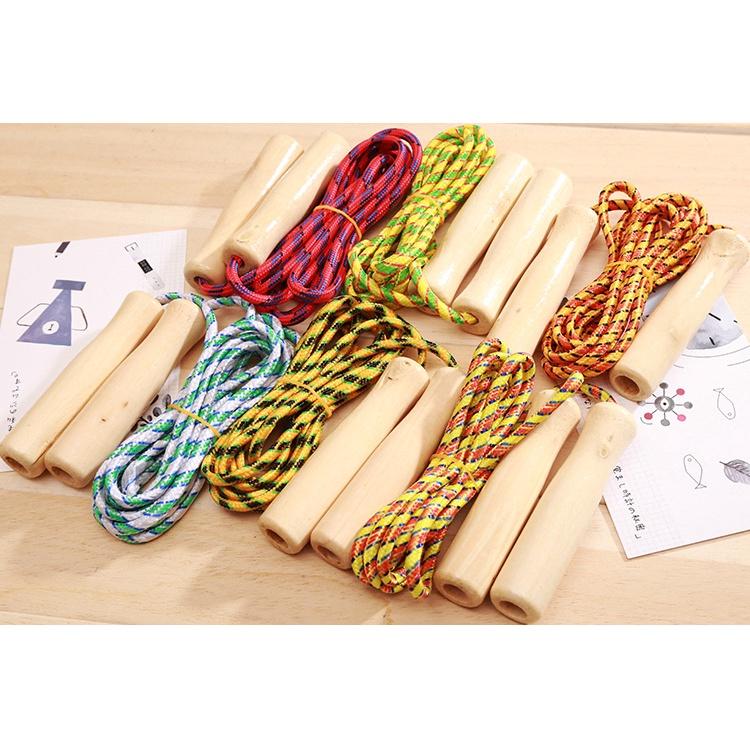 木柄編織跳繩 跳繩 編織繩 健身跳繩 花式跳繩 運動用品 長度可調整-細節圖4