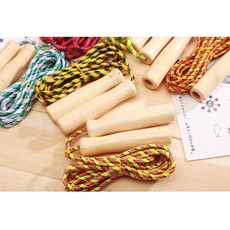 木柄編織跳繩 跳繩 編織繩 健身跳繩 花式跳繩 運動用品 長度可調整-細節圖5