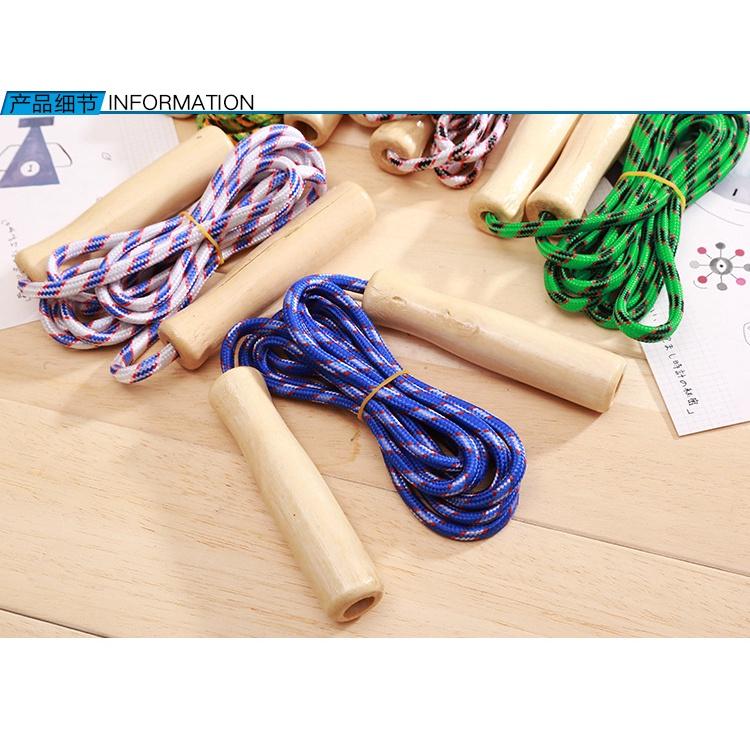 木柄編織跳繩 跳繩 編織繩 健身跳繩 花式跳繩 運動用品 長度可調整-細節圖6