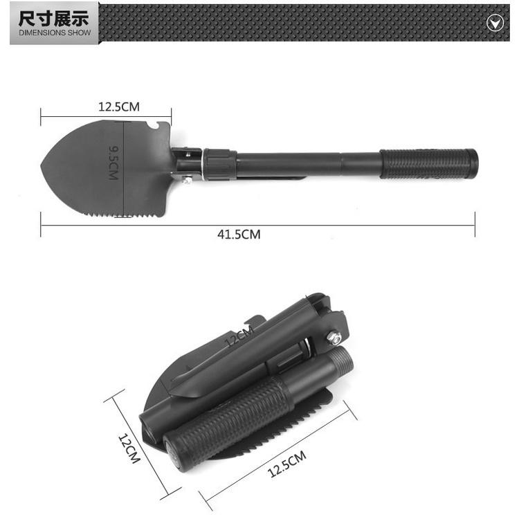 小號工兵鏟 戶外鐵鍬野營鏟四合一 多功能防身用釣魚折疊方鎬鋤頭-細節圖6