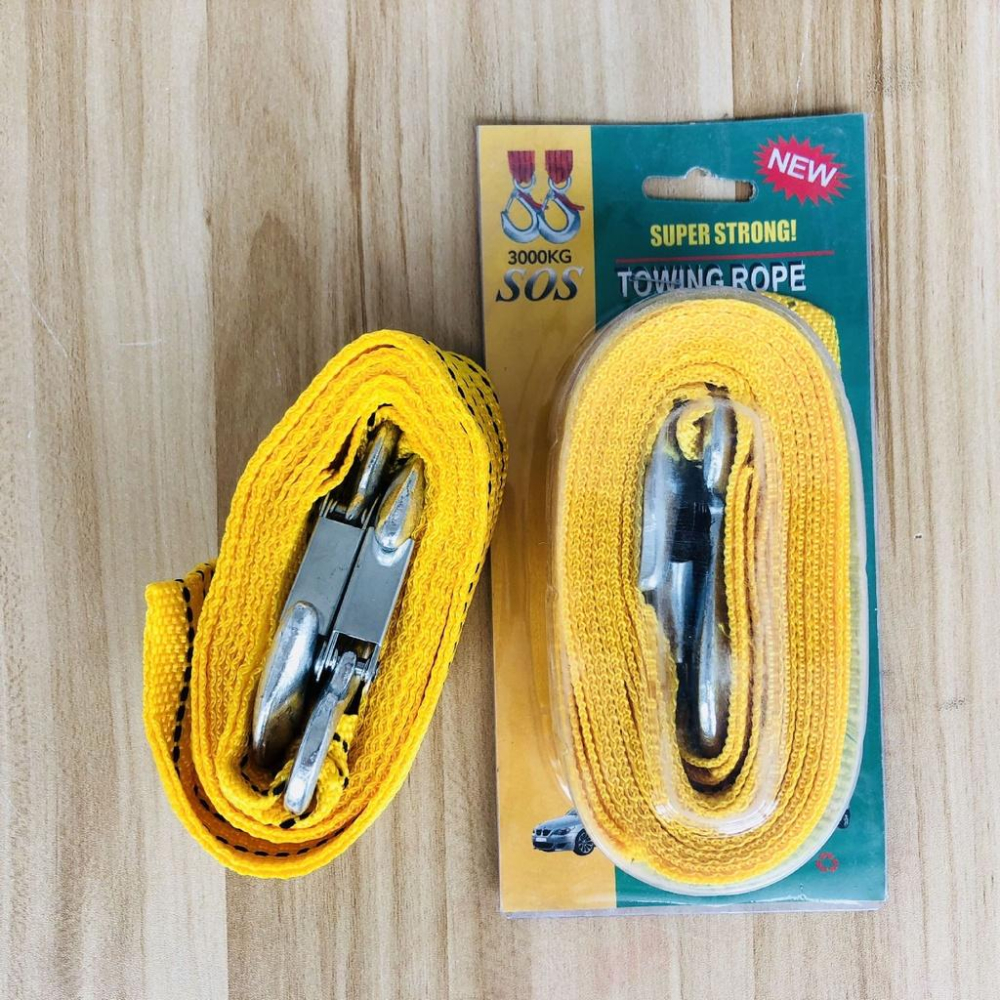 3米 3噸拖車繩 車載拖車繩 汽車用戶外安全應急牽引拉車繩-細節圖3