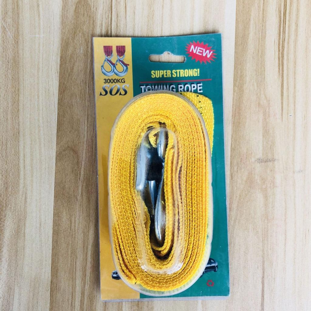 3米 3噸拖車繩 車載拖車繩 汽車用戶外安全應急牽引拉車繩-細節圖5