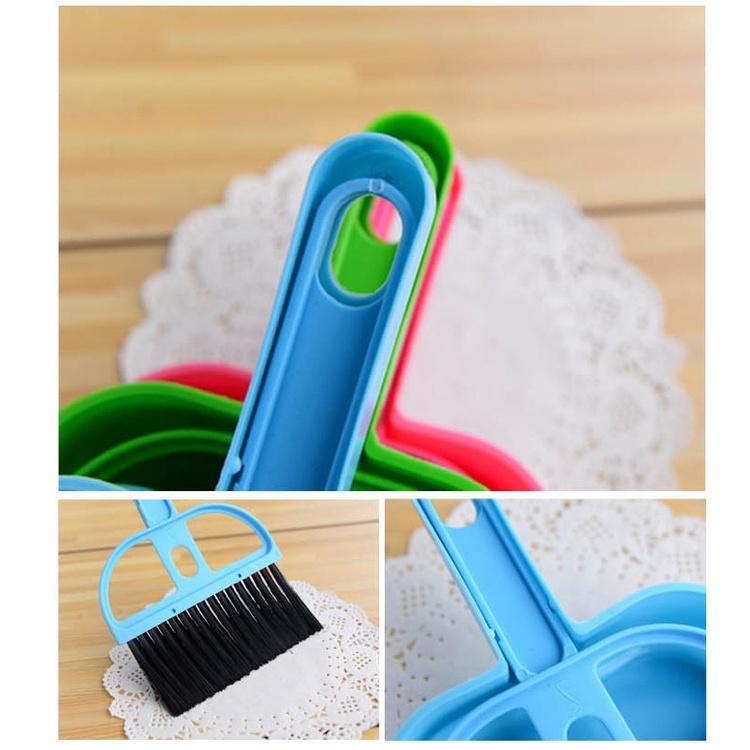 迷你桌面掃清潔刷 鍵盤刷 不挑色 帶簸箕小掃把2件套裝-細節圖3