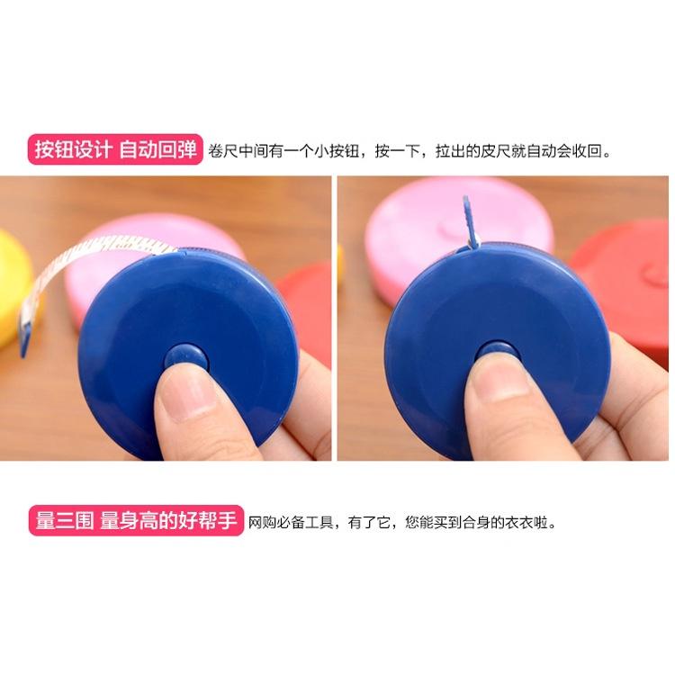 伸縮捲尺 隨身攜帶方便 1.5米軟皮尺 可愛迷你小圓捲尺-細節圖3