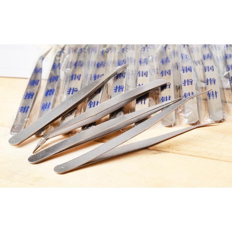 美甲工具不銹鋼鑷子尖頭彎頭鑷子貼鑽夾子美容diy用品美甲用品-細節圖3