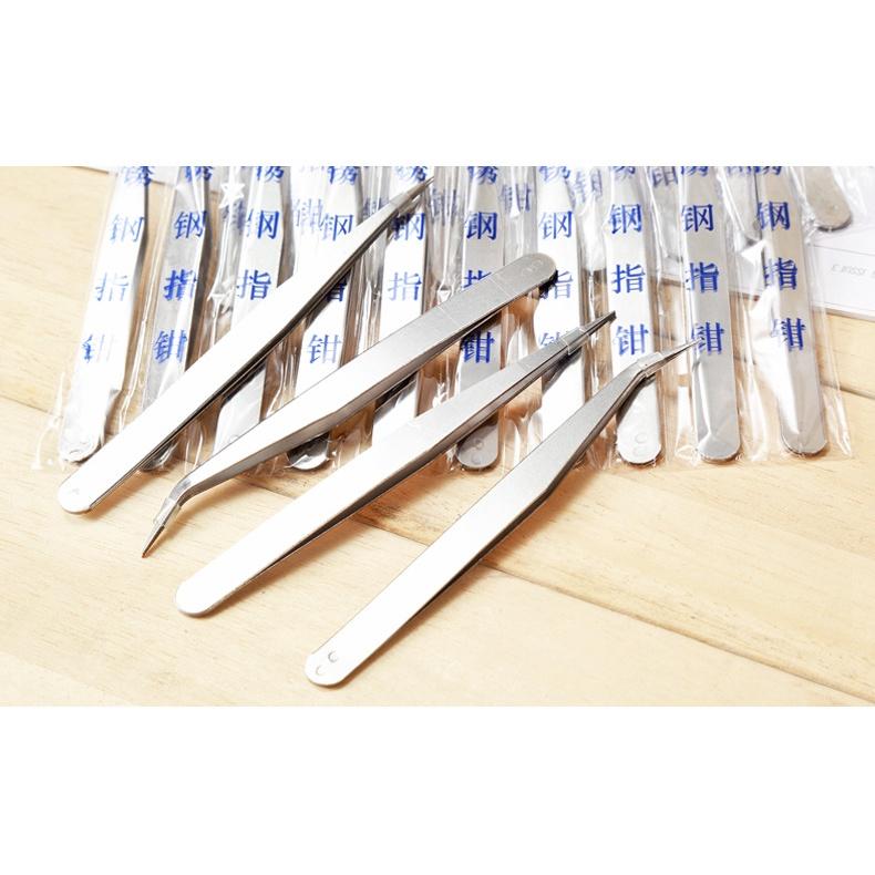 美甲工具不銹鋼鑷子尖頭彎頭鑷子貼鑽夾子美容diy用品美甲用品-細節圖4