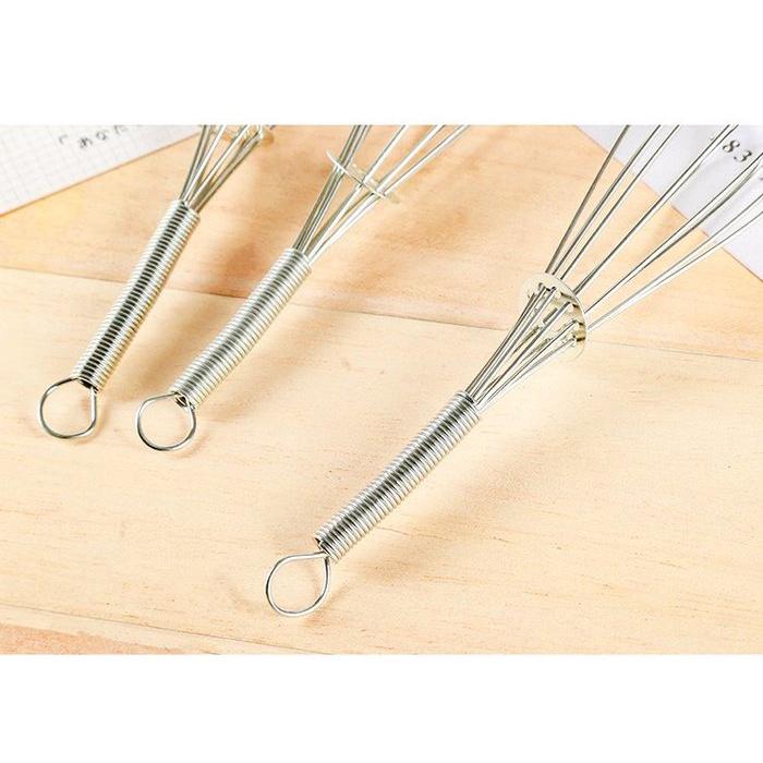 家用 廚房 廚具 -約18公分 迷你彈簧打蛋器 不銹鋼手動攪拌器-細節圖2