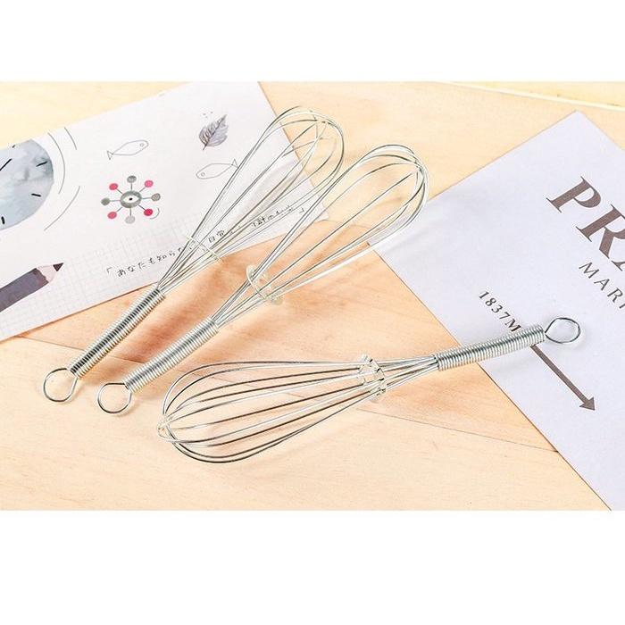 家用 廚房 廚具 -約18公分 迷你彈簧打蛋器 不銹鋼手動攪拌器-細節圖3