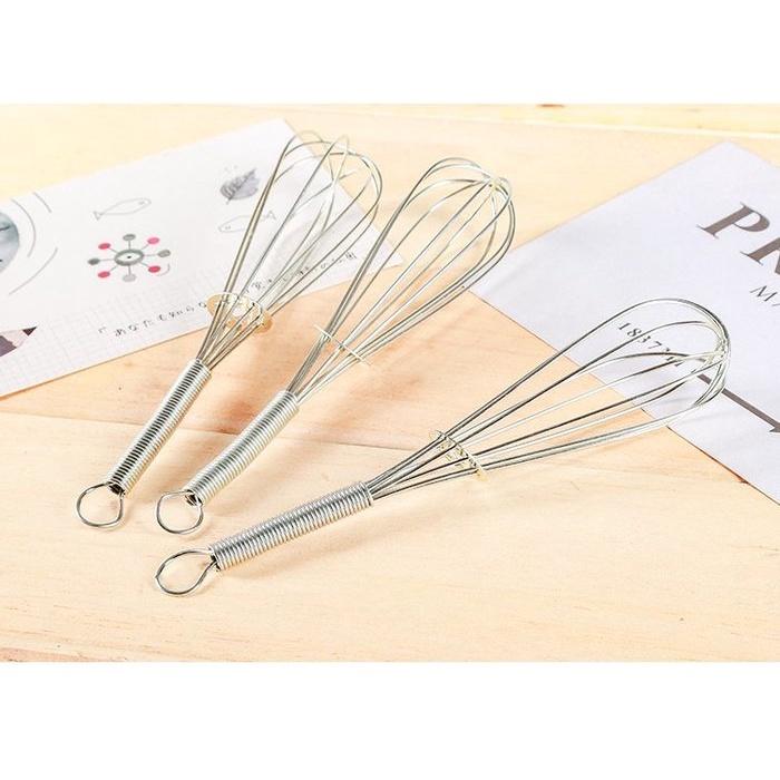 家用 廚房 廚具 -約18公分 迷你彈簧打蛋器 不銹鋼手動攪拌器-細節圖4