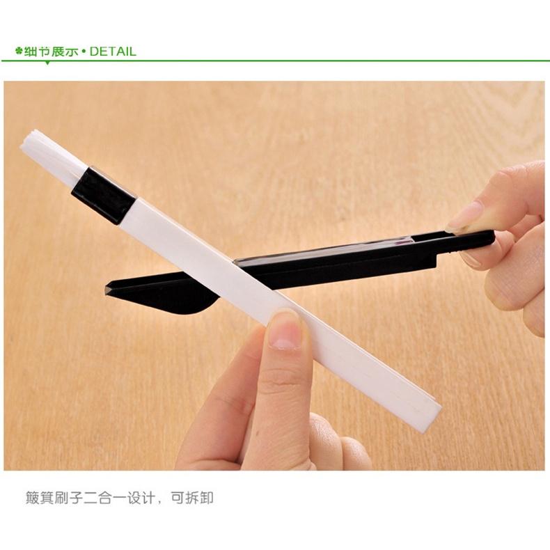 家用窗戶凹槽清潔刷 家用窗戶凹槽清潔刷 槽沟小刷子带簸箕缝隙刷 縫隙刷帶簸箕清潔工具洗網屏鍵盤配件-細節圖3